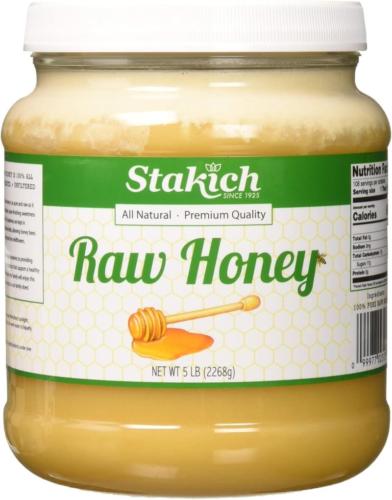 Stakich Raw Honey - Pure, Unprocessed, Unheated, Kosher - 40 Ounce - Image 1